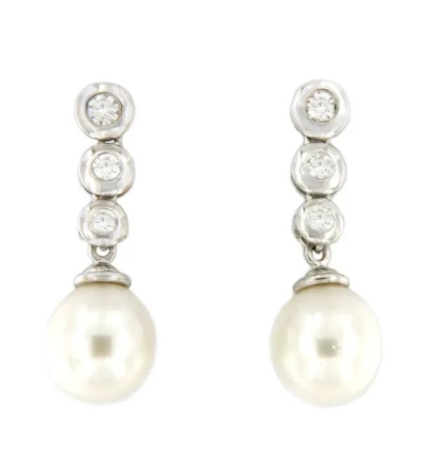 Roman Joyero Pendientes<Pendientes OLIMPO de brillantes y perlas australianas