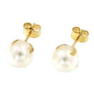 Roman Joyero Pendientes<Pendientes para niña SILA en oro amarillo con perla
