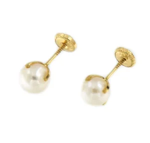 Roman Joyero Pendientes<Pendientes para niña SILA en oro amarillo con perla