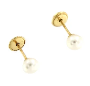 Roman Joyero Pendientes<Pendientes para primera postura SELIN en oro amarillo con perla