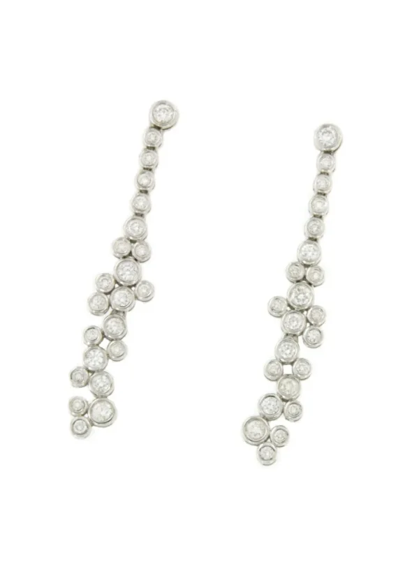 Roman Joyero Pendientes<Pendientes PINARES chorrera de brillantes en oro blanco 18 ktes