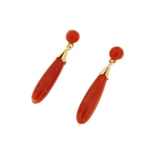 Roman Joyero Pendientes<Pendientes POLINESIA de oro de 18 kilates y corales