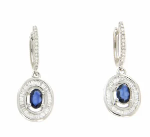 Roman Joyero Pendientes<Pendientes SEDEF de oro blanco con diamantes y esmeralda, rubí o zafiro