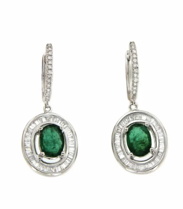 Roman Joyero Pendientes<Pendientes SEDEF de oro blanco con diamantes y esmeralda, rubí o zafiro