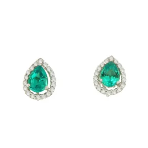Roman Joyero Pendientes<Pendientes SELVA desmontable oro blanco 18 ktes esmeraldas y brillantes