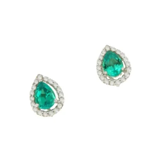 Roman Joyero Pendientes<Pendientes SELVA desmontable oro blanco 18 ktes esmeraldas y brillantes