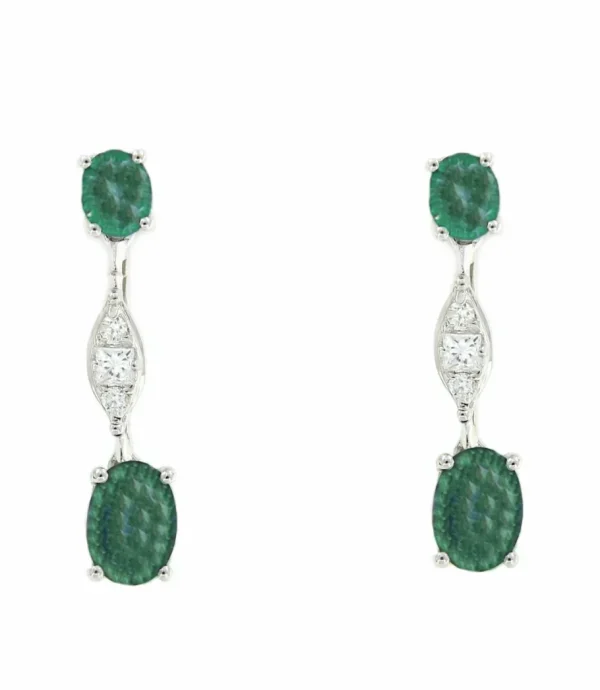 Roman Joyero Pendientes<Pendientes SEVDA de oro blanco con diamantes y zafiros en 2 tallas