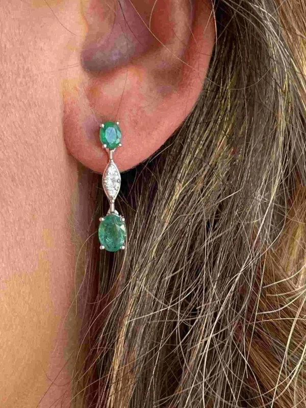 Roman Joyero Pendientes<Pendientes SEVDA de oro blanco con diamantes y zafiros en 2 tallas