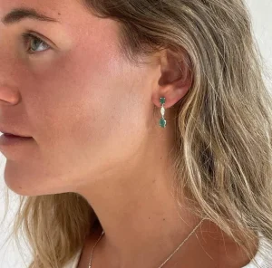 Roman Joyero Pendientes<Pendientes SEVDA de oro blanco con diamantes y zafiros en 2 tallas