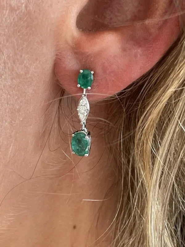 Roman Joyero Pendientes<Pendientes SEVDA de oro blanco con diamantes y zafiros en 2 tallas