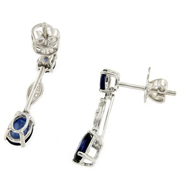 Roman Joyero Pendientes<Pendientes SEVDA de oro blanco con diamantes y zafiros en 2 tallas