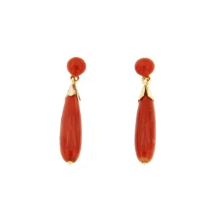 Roman Joyero Pendientes<Pendientes SEYCHELLES de oro de 18 kilates y corales