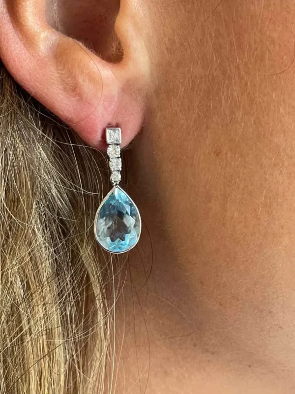 Roman Joyero Pendientes<Pendientes TERESA desmontable en oro de blanco de 18 ktes y diamantes
