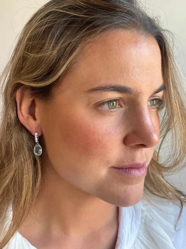 Roman Joyero Pendientes<Pendientes TERESA desmontable en oro de blanco de 18 ktes y diamantes