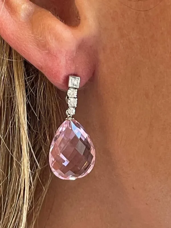 Roman Joyero Pendientes<Pendientes TERESA desmontable en oro de blanco de 18 ktes y diamantes