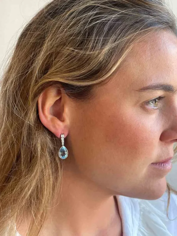 Roman Joyero Pendientes<Pendientes TERESA desmontable en oro de blanco de 18 ktes y diamantes
