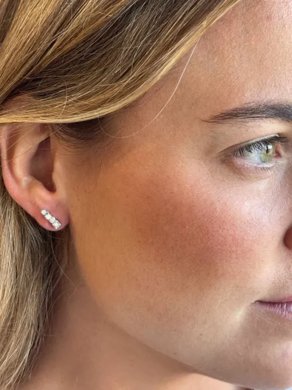Roman Joyero Pendientes<Pendientes TERESA desmontable en oro de blanco de 18 ktes y diamantes