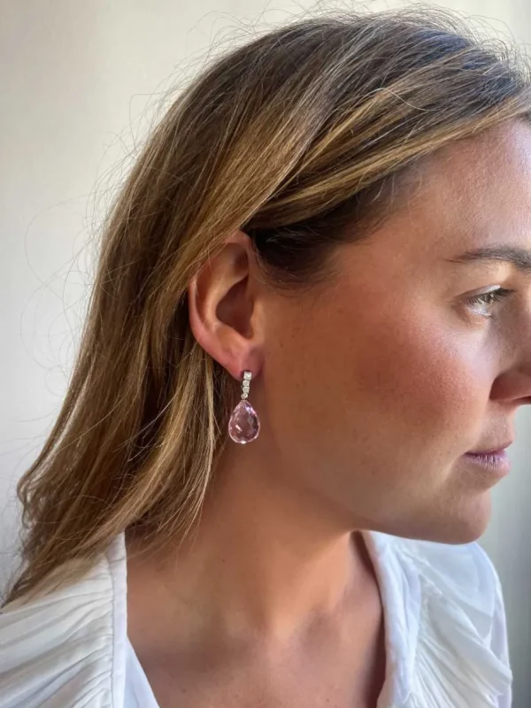 Roman Joyero Pendientes<Pendientes TERESA desmontable en oro de blanco de 18 ktes y diamantes