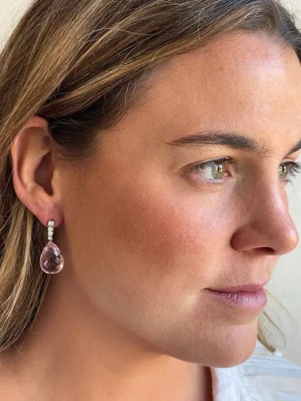 Roman Joyero Pendientes<Pendientes TERESA desmontable en oro de blanco de 18 ktes y diamantes