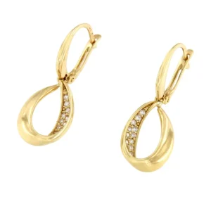 Roman Joyero Pendientes<Pendientes VIROL en oro amarillo de 18 kilates con circonitas