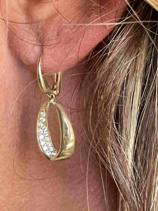 Roman Joyero Pendientes<Pendientes VIROL en oro amarillo de 18 kilates con circonitas