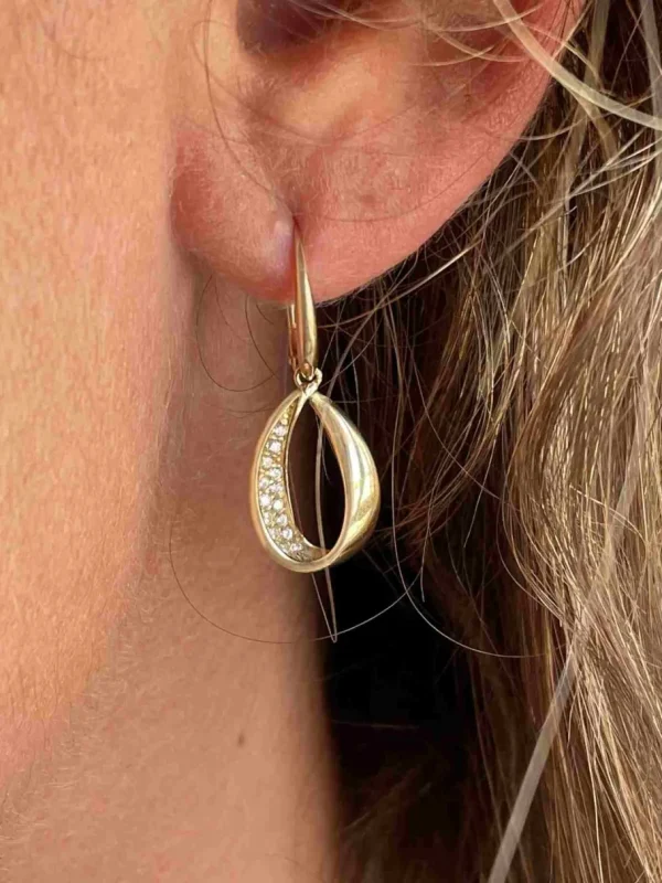 Roman Joyero Pendientes<Pendientes VIROL en oro amarillo de 18 kilates con circonitas