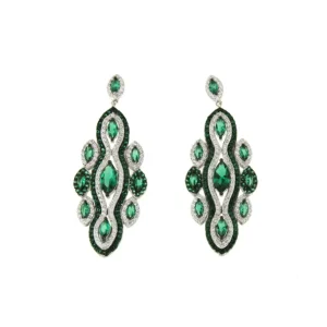 Roman Joyero Pendientes<Pendinte Largo CARDENO en plata de 925 ml circonitas y cuarzos