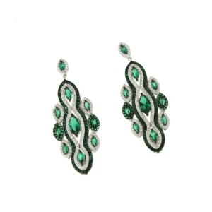 Roman Joyero Pendientes<Pendinte Largo CARDENO en plata de 925 ml circonitas y cuarzos