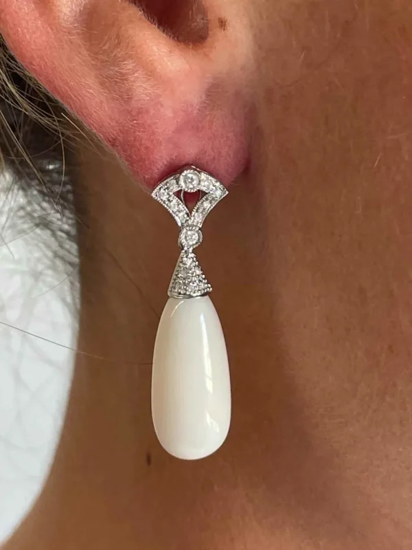 Roman Joyero Pendientes<Perillas ARCANGEL de piel de ángel con casquilla de brillantes