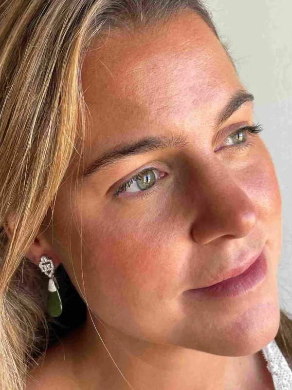Roman Joyero Pendientes<Perillas BANDIDO en jade con casquilla de brillantes