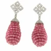 Roman Joyero Pendientes<Perillas DUENDE, cuarzo rosa o labradorite con casquilla de brillantes
