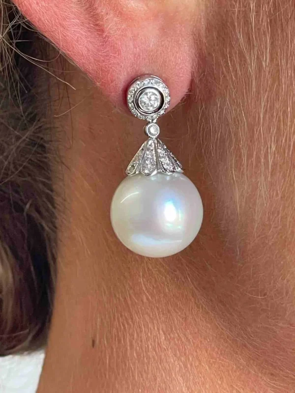 Roman Joyero Pendientes<Perlas australianas CALMA con casquilla desmontable.