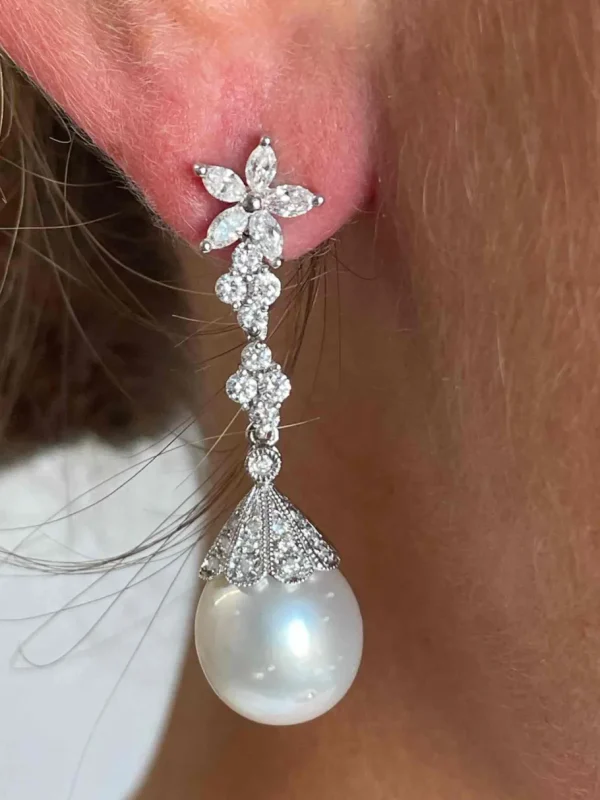 Roman Joyero Pendientes<Perlas australianas CALMA con casquilla desmontable.