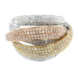 Roman Joyero Anillos<POZZUOLI, anillo en oro de tres colores y diamantes