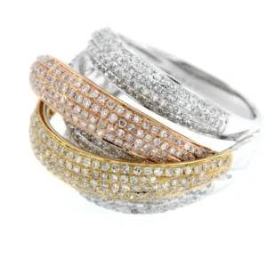 Roman Joyero Anillos<POZZUOLI, anillo en oro de tres colores y diamantes