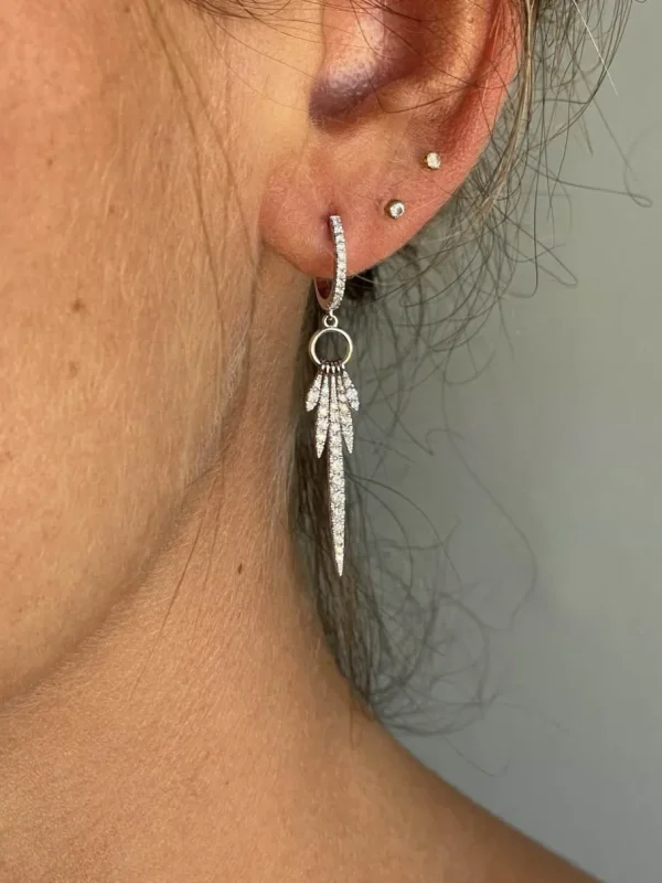 Roman Joyero Pendientes<Preciosos pendientes de brillantes HAKKA oro blanco 18 ktes