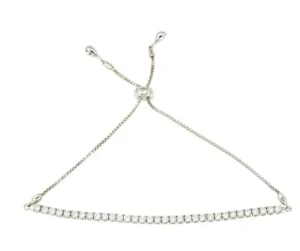 Roman Joyero Pulseras<Pulsera ALBI riviere ajustable en oro blanco de 18 ktes con brillantes.