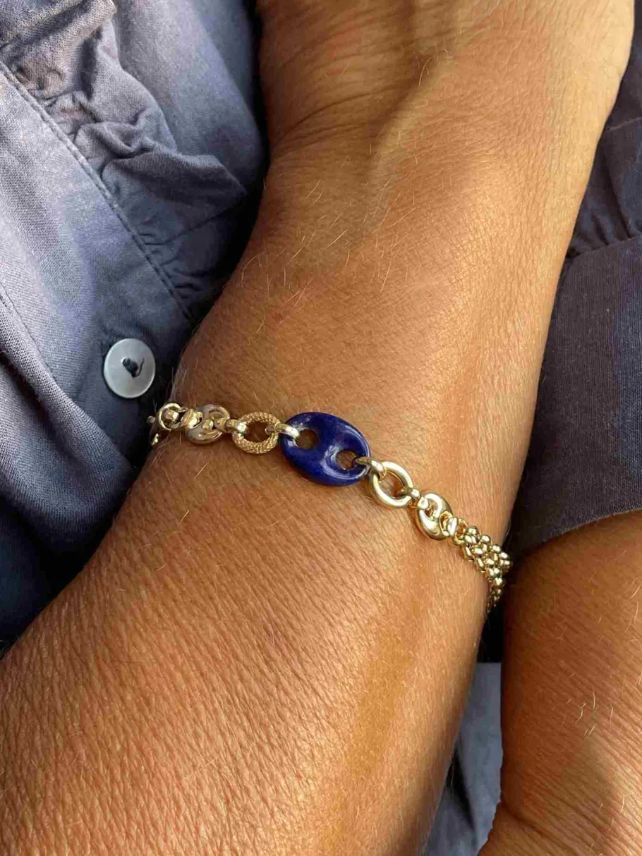 pulsera_angouleme_de_oro__3.webp Roman Joyero Pulseras<Pulsera ANGOULEME de oro amarillo de 18 ktes con lapislázuli