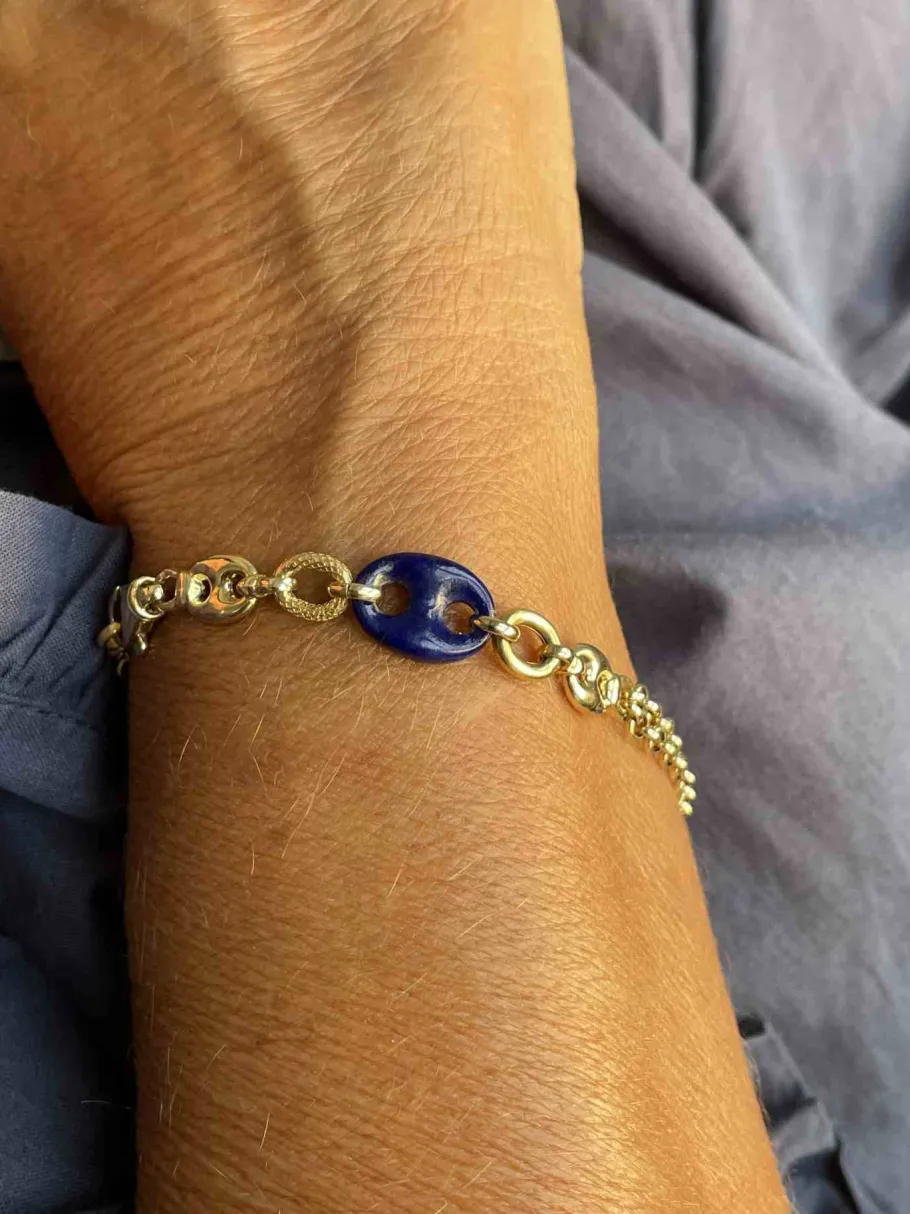 pulsera_angouleme_de_oro__5.webp Roman Joyero Pulseras<Pulsera ANGOULEME de oro amarillo de 18 ktes con lapislázuli
