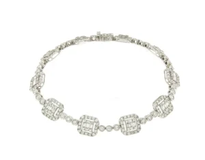 Roman Joyero Pulseras<Pulsera BURDEOS en oro blanco de 18 kilates baguettes y diamantes
