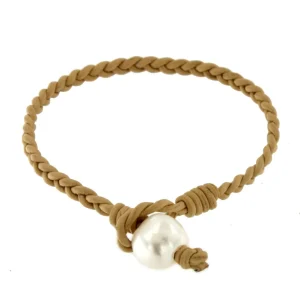 Roman Joyero Pulseras<Pulsera CABO con cuero en diferentes colores y perla Indonesia