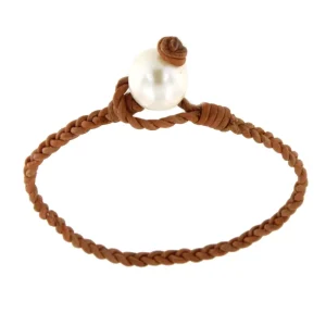 Roman Joyero Pulseras<Pulsera CABO con cuero en diferentes colores y perla Indonesia