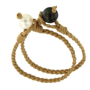 Roman Joyero Pulseras<Pulsera CABO con cuero en diferentes colores y perla Indonesia
