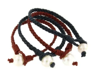 Roman Joyero Pulseras<Pulsera CABO con cuero en diferentes colores y perla Indonesia