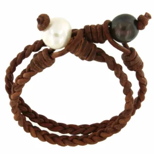 Roman Joyero Pulseras<Pulsera CABO con cuero en diferentes colores y perla Indonesia