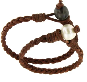 Roman Joyero Pulseras<Pulsera CABO con cuero en diferentes colores y perla Indonesia