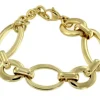 Roman Joyero Acero<Pulsera de acero dorada con argollas barbadas.