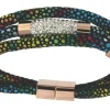 Roman Joyero Acero<Pulsera de acero y piel con 3 bandas en multicolor y adorno.