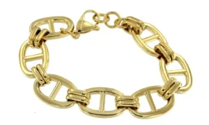 Roman Joyero Acero<Pulsera de eslabones dorada con nudos de barco.