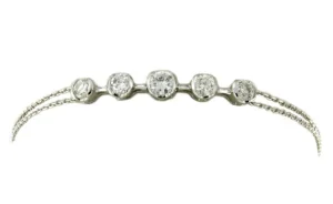 Roman Joyero Pulseras<Pulsera de oro blanco 18 kts con diamantes en talla brillante